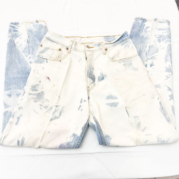 Levi's 560 Distressed Acid Wash Dyed Denim Jeans Size 33 x 32 - Picture 5 of 8